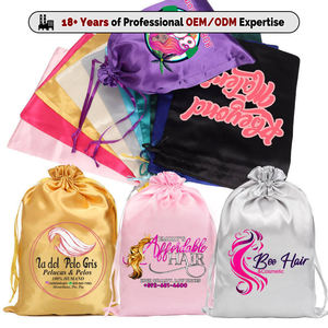 Sac à poussière personnalisé avec logo, sac de voyage portable en tissu satiné avec cordon de serrage, sacs à poussière en sérigraphie pour vêtements - Product Image 5
