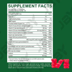 פורמולת תזונה יומית של JBY, תומכת בחסינות, בדרכי חילוף החומרים באנרגיה ובבריאות כללית, למבוגרים ולילדים, מולטי ויטמין גומי - Product Image 2
