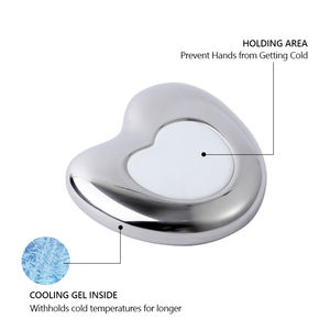 Cuidados com a pele Rosto Ferramenta Aço Inoxidável Gua Sha Cryo Massager Ice Roller Metal Ice Globes Coração Forma Com Logotipo Personalizado - Product Image 4