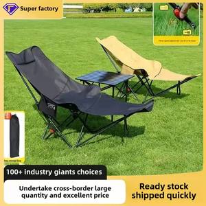 Silla de jardín de metal con respaldo alto ajustable estilo Luna, tumbona portátil reclinable para acampar, tumbona plegable con patas de hierro - Product Image 5