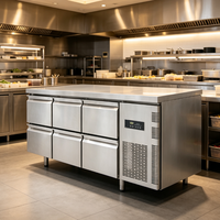Banc de réfrigération professionnel en acier inoxydable robuste avec thermostat électronique, grande capacité, pour supermarché, boulangerie et viande