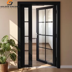Porte de villa en verre et aluminium GS Security avec garantie d'arrivée, cadre en aluminium moderne, porte française - Product Image 3