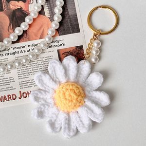 جديد الكروشيه عباد الشمس حقيبة الهاتف الملحقات اللؤلؤ مكرميه زهرة المفاتيح المنسوجة يدويا عباد الشمس القطيفة سلاسل المفاتيح اللعب - Product Image 2