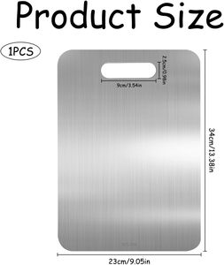 เขียงสแตนเลสหนาสองด้านพร้อมพื้นผิวป้องกันเชื้อราและแบคทีเรียสำหรับการม้วนและสับผัก - Product Image 6