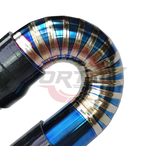 Vortex Burnt Blue Titanium TA1 Grade Cold Air Intake G80 M3/G82 M4/S58 76mm High Performance TIG <b>Welded</b> Clamp High Flow - Product Image 5