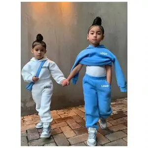 2024 Biểu Tượng Tùy Chỉnh Tùy Chỉnh Bán Buôn Áo Và Quần Tracksuit Set Cotton Cắt Hoodies Trẻ Em Mùa Hè Thời Trang