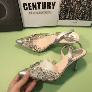 Sandalias de Cuero para Mujer, Estilo Strange Slipper, Tacones Altos Transparentes para Damas - Product Image 6