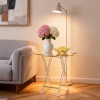 Table d'appoint pliante en acrylique personnalisable pour le Moyen-Orient, portable, pour canapé, extérieur, dîner, mariage, balcon