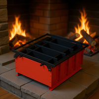 Machine à briquettes de papier rouge en acier 15x12.2x7.1 pouces pour cheminées, design moderne, finition thermolaquée