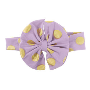 Artículos para bebé, diadema <span class=keywords><strong>de</strong></span> lunares con lazo para niña, diadema <span class=keywords><strong>de</strong></span> algodón estampada para bebé - Product Image 5