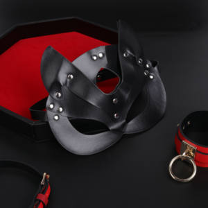 <span class=keywords><strong>Masque</strong></span> pour les yeux en cuir noir pour jeux de rôle SM, <span class=keywords><strong>masque</strong></span> facial pour fête - Product Image 2