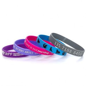 Nouveaux bracelets de poignet pas chers pour festival, bracelets en silicone personnalisables avec logo - Product Image 6