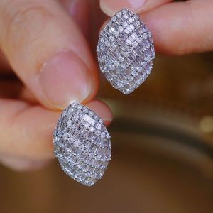 Pendientes de Oro Blanco de 18K con Forma de Ojo de Caballo, Joyería de Moda Xinfly para Bodas, Compromisos, Aniversarios y Fiestas - Product Image 2