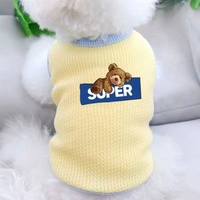 Pakaian Anjing Rompi Musim Panas Teddy untuk Pomeranian Schnauzer Poodle Anjing Kecil Kucing Model Waffle Tipis Gaya Kasual Poliester Dapat Disesuaikan