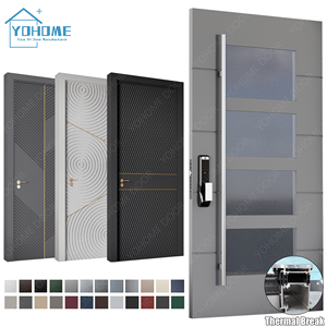 Regno Unito <span class=keywords><strong>Porta</strong></span> d'Ingresso <span class=keywords><strong>Esterna</strong></span> in Alluminio Pressofuso per Villa Residenziale, <span class=keywords><strong>Porta</strong></span> <span class=keywords><strong>Esterna</strong></span> Moderna <span class=keywords><strong>con</strong></span> Pannello in <span class=keywords><strong>Vetro</strong></span> e Apertura a Bilico - Product Image 1
