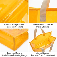 Sac de shopping en vinyle de luxe transparent, pochette imperméable de qualité supérieure pour les essentiels d'été
