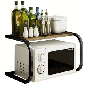 Heavy Duty Metal Kitchen <b>Storage</b> Microwave Oven Shelf Pizza Cooking Stand Microwave Shelf <b>Storage</b> Organizer Bakers Racks - Product Image 3
