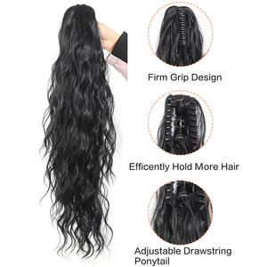 วิกผมหางม้าแบบหนีบ สำหรับผู้หญิง สไตล์ยุโรปอเมริกัน แบบดัดลอนฟูฟ่อง ขนาดใหญ่ 26 นิ้ว ต่อผมแบบไม่ต้องใช้กาว - Product Image 2