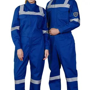 Flame Retardant Uniforms Pure Cotton Anti Acid Coverall Reflective Working Uniform