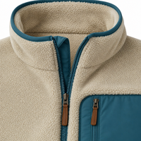 Veste en polaire double face Cbydo avec logo personnalisé, 420 g/m², col montant, chaude, douce, pour homme, en gros
