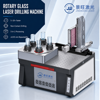 Machine de perçage laser rotative industrielle JINGWANG LASER 7x24 pour bouteilles, bocaux et tubes en verre, 120W/200W, 220V, haut niveau de sécurité