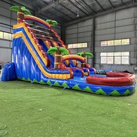 Toboggan aquatique gonflable commercial en PVC de 20 pieds avec souffleur
