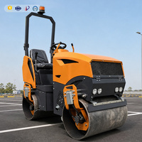 Compacteur vibrant à double tambour, mini-rouleau compresseur routier de 1 tonne, durable, avec moteur Changfa, pour travaux de terrassement, sols et asphalte
