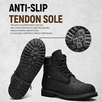Bottes de sécurité pour hommes en cuir nubuck, anti-perforation, antidérapantes, pour le travail en extérieur, construction Goodyear, style tendance à tige haute