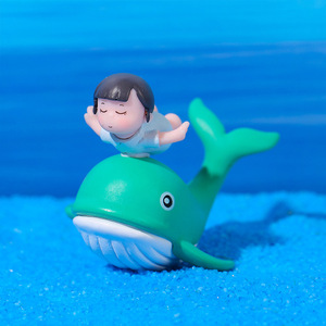 Figuras de pareja de delfines, adornos en miniatura, decoraciones de resina de PVC para acuario, decoraciones para exhibición en tanque - Product Image 3