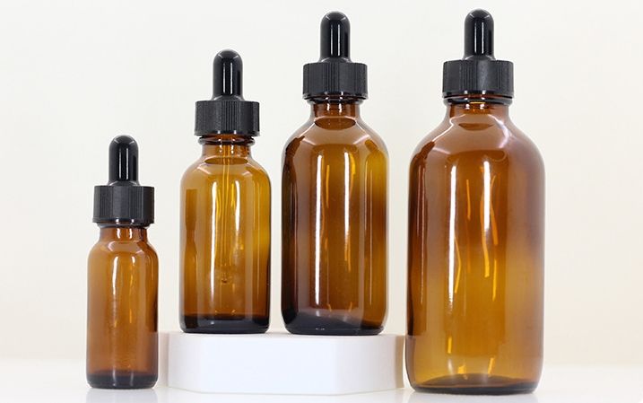 Amber Glass Bottle with Dropper Cap