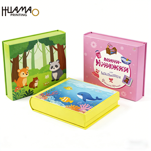 Custom Rigid <b>Book</b> Shape Card Storage Box for Children's <b>Educational</b> Cards Memory Game Cards Flash Cards with Dividers - Product Image 2