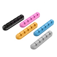 Organisateur de câble USB 5-Channel Silicone Desk Cable Clips Cord Management Clip Travel Silicone Cable Organizer