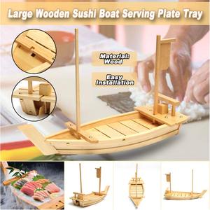 Bandeja <span class=keywords><strong>de</strong></span> Madera Japonesa para Servir Sushi con Decoración <span class=keywords><strong>de</strong></span> Mástil y Red para Buffet <span class=keywords><strong>de</strong></span> Restaurante y Exhibición en el Hogar - Product Image 5
