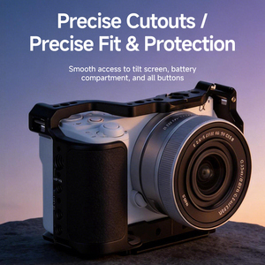 Carcasa para <span class=keywords><strong>Sony</strong></span> <span class=keywords><strong>ZV</strong></span>-E10 Mark II |   Protector para Plataforma de Grabación de Video con Múltiples Orificios de Tornillo de <span class=keywords><strong>1</strong></span>/4" y 3/8" para Micrófono, Luz LED y Trípode - Product Image 2