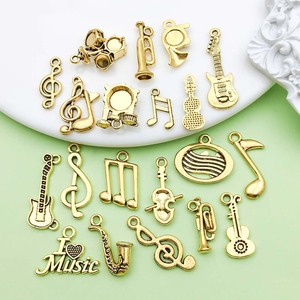 Antique Gold Alloy Musical Instrument Pendants Mixed Shapes For Bracelet Making DIY Jewelry Accessories - Product Image 3