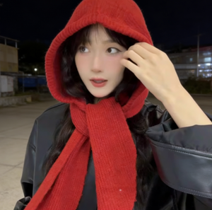 Cagoule chaude <span class=keywords><strong>tricot</strong></span>ée pour <span class=keywords><strong>femme</strong></span>, bonnet d'hiver, cache-cou, écharpe annulaire, cagoule de cyclisme, foulard de sport pour l'extérieur - Product Image 2