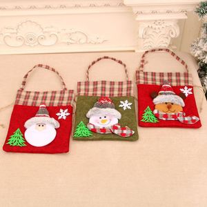 Sacs cadeaux de Noël, pochettes à cordon, emballages pour bonbons, pochettes pour cadeaux de fête, sacs de rangement pour cadeaux avec motifs Père Noël, bonhomme de neige, renne - Product Image 4