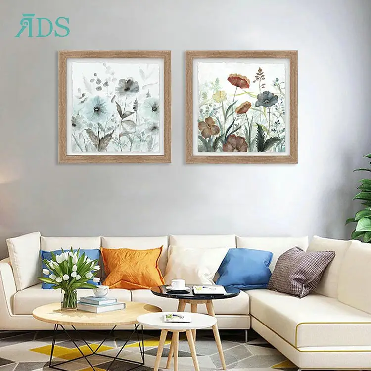 2021 Small Home Decoration 2 Piece of Bedroom Wall Art Canvas Wild Flowers Wall Decor Painting