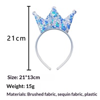 Serre-tête Couronne de Princesse pour Enfants, Vente Chaude en Gros, en Plastique avec Paillettes, Multicolore, pour Jeu de Rôle, Accessoire Cheveux Mignon pour Fête