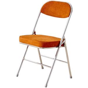 Chaise pliante avec siège en velours côtelé, structure métallique, pour la maison ou le bureau, design pliable - Product Image 5