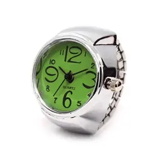 Reloj de Dedo Punk Vintage, Mini Reloj de Aleación con Correa Elástica, Anillos de Pareja, Joyería, Reloj de Cuarzo Retro Romano para Mujer y Hombre - Product Image 5