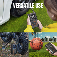 Portable Mini Plastic Tire Inflator Air Compressor Car Tire Inflator 7.4V Digital Pressure Gauge Emergency Tool Emergency Light
