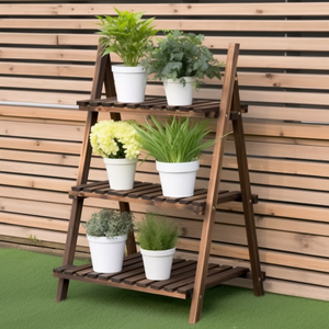 <span class=keywords><strong>Support</strong></span> de Présentation Pliant à 3 Niveaux <span class=keywords><strong>en</strong></span> <span class=keywords><strong>Bois</strong></span> pour Pots de Fleurs - Vente <span class=keywords><strong>en</strong></span> Gros Direct Usine, Personnalisable, pour Jardin Intérieur/Extérieur, Haute Qualité - Product Image 3