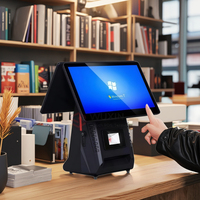 Système de caisse enregistreuse tout-en-un 15,6 pouces, Android Windows 10, écran tactile capacitif 10 points, double écran, machine de facturation, client