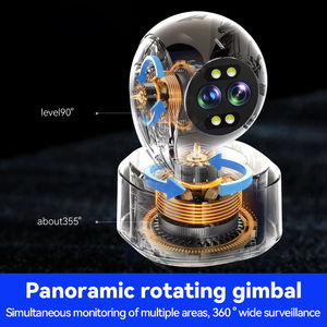 Kamera keamanan <span class=keywords><strong>CCTV</strong></span> nirkabel lensa ganda, dengan percakapan langsung Monitor lampu sorot dalam ruangan sirene bawaan - Product Image 5