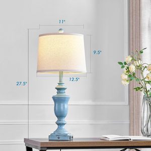 3-kênh thay đổi độ sáng phòng ngủ trang trại Đèn bàn 2 USB + AC ổ cắm Retro nhựa màu xanh mộc mạc cảm ứng ánh sáng cho phòng khách bảng - Product Image 3