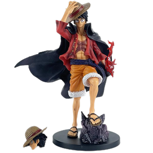 MAX 1 Pièce <span class=keywords><strong>Luffy</strong></span> Anime Figure Statues Modèle Jouet Unisexe Grande Statue Nika <span class=keywords><strong>Luffy</strong></span> (Peut Changer La Tête) 24CM - Product Image 1