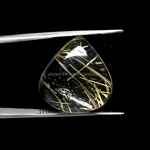 Cabochon en rutile doré naturel-Pierres précieuses en rutile doré poli lisse-Pierre en vrac de haute qualité pour la fabrication de bijoux fins - Product Image 1