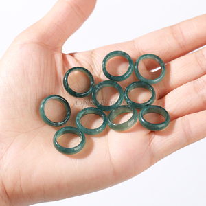 JD GEMS ホットセール 直径 天然 グアテマラ産 ブルー ウォーター ジェダイト リング 天然宝石 ラウンド レディース メンズ ファッション - Product Image 2