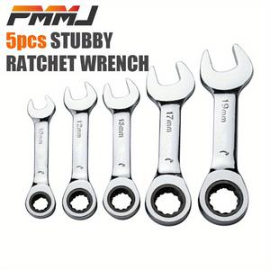 Llave Inglesa Profesional Mini de Boca Abierta con Mango Corto, Trinquete Rápido Bidireccional, Ahorro de Esfuerzo, CRV, Grado de Ferretería para Reparación de Automóviles, Bricolaje - Product Image 3